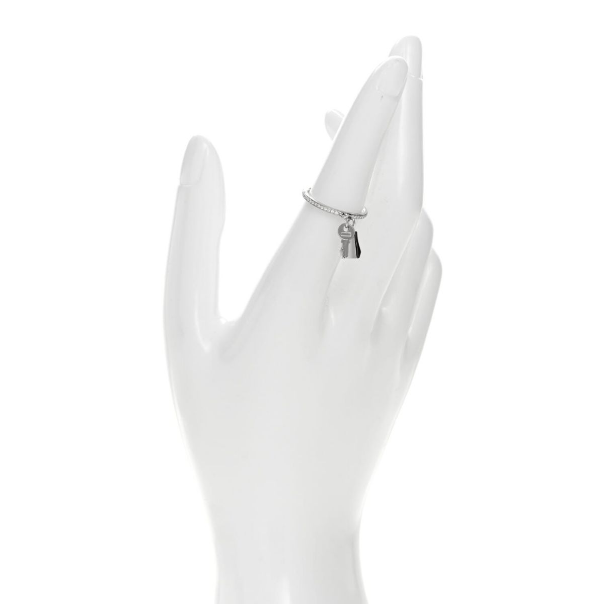 Hermes 18K White Gold Diamond Kelly Clochette Ring 52 6 -FINAL SALE NO RETURNS