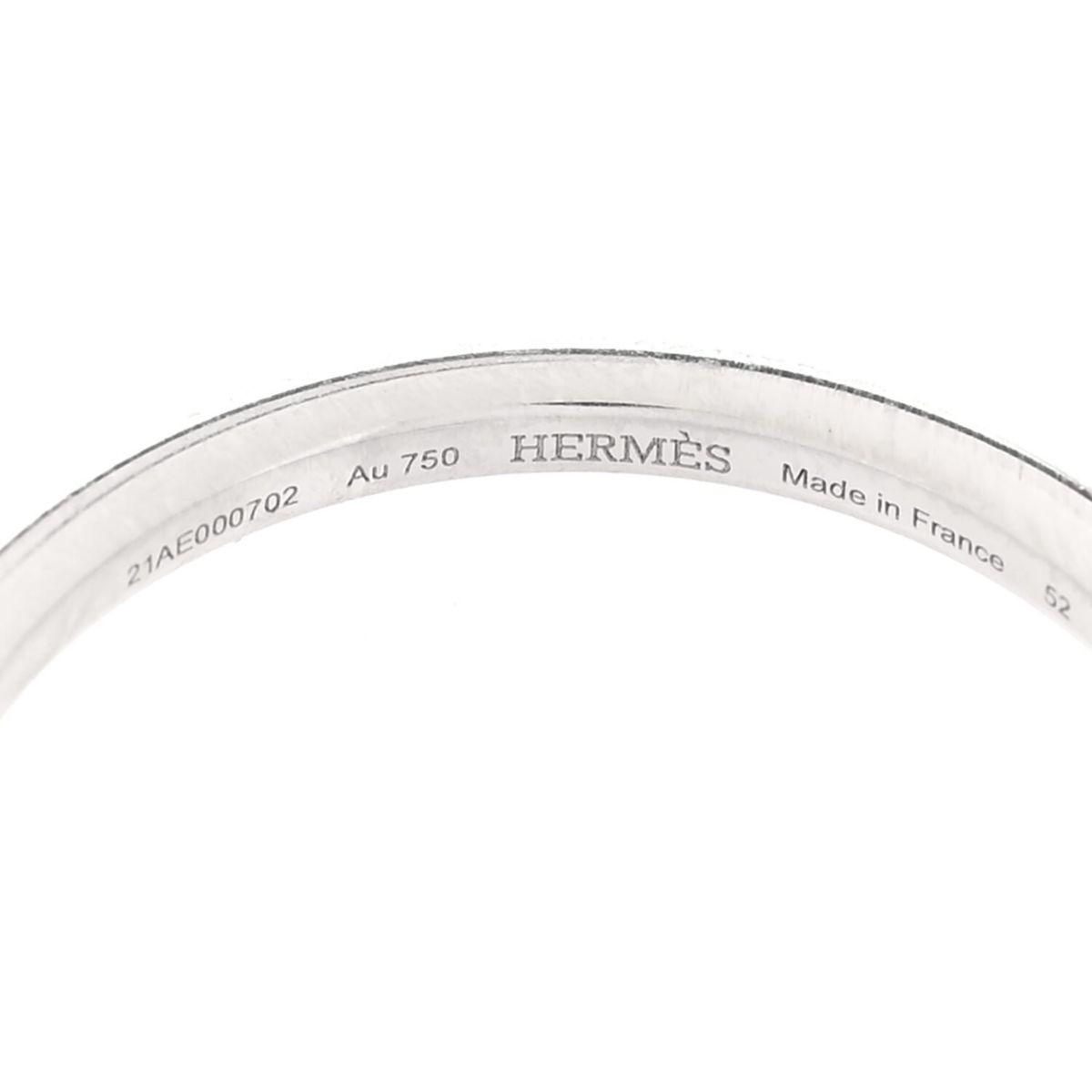 Hermes 18K White Gold Diamond Kelly Clochette Ring 52 6 -FINAL SALE NO RETURNS