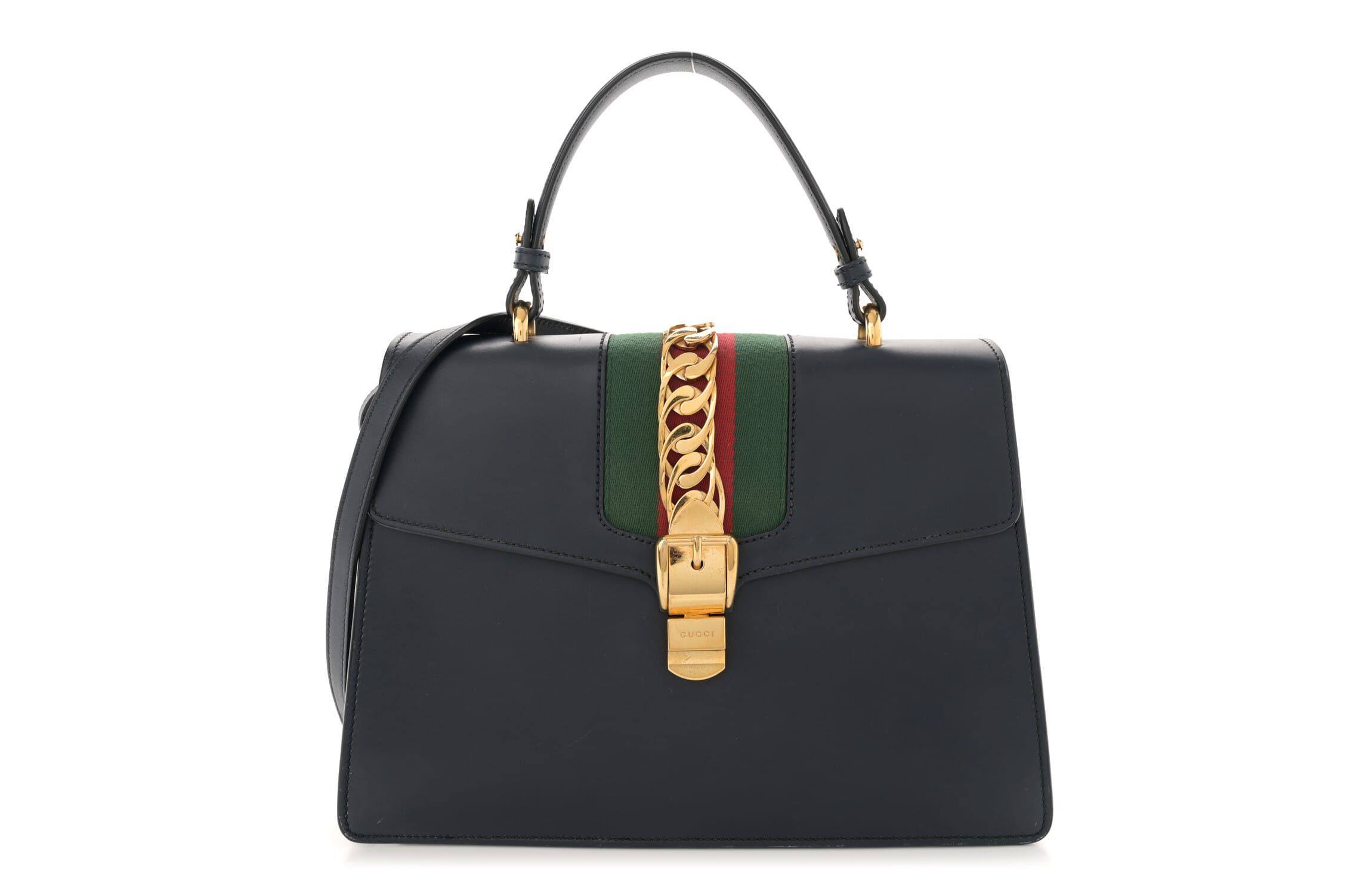 Gucci Calfskin Mini Sylvie Top Handle Bag Hibiscus Red -FINAL SALE NO RETURNS