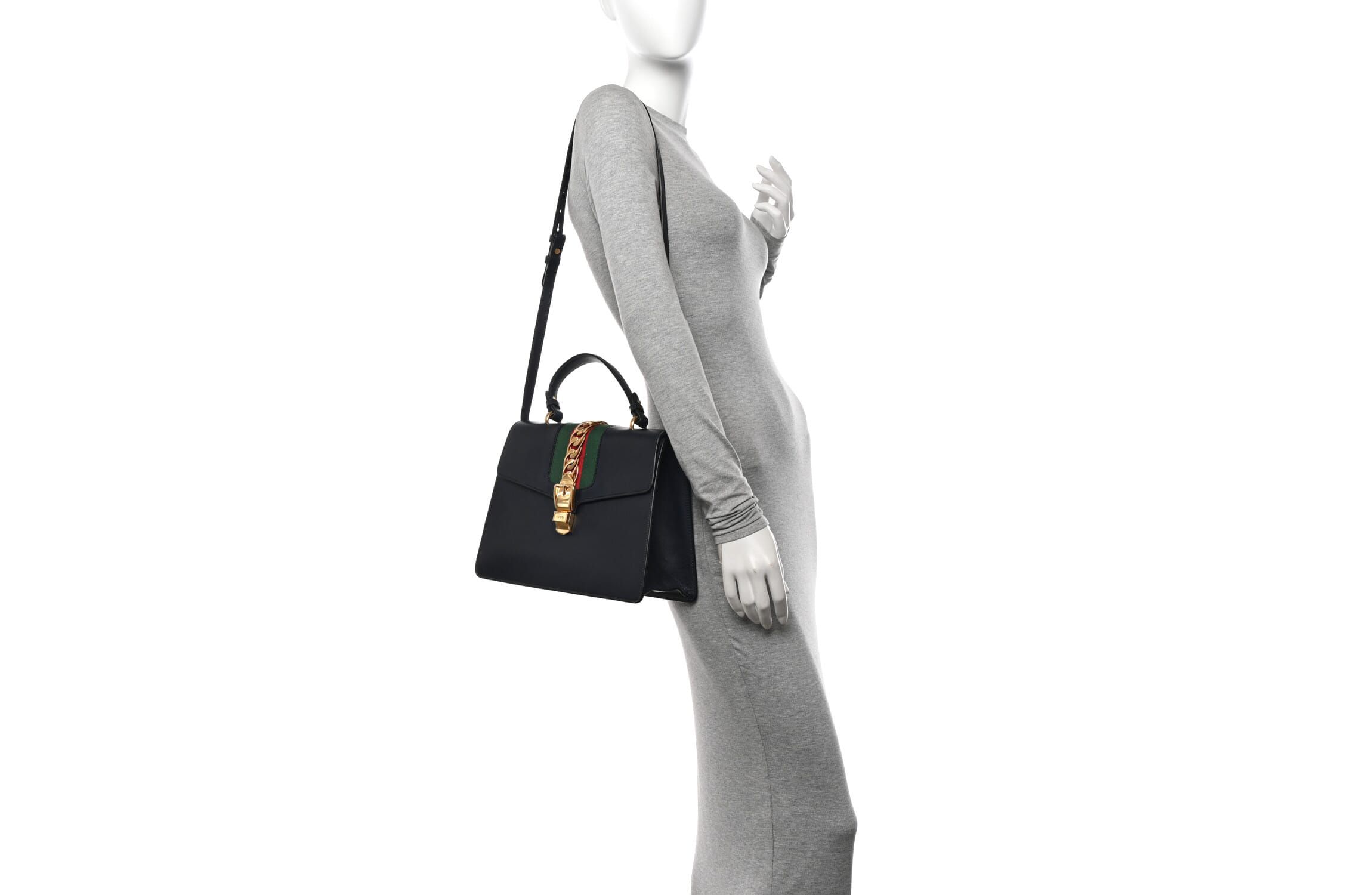 Gucci Calfskin Mini Sylvie Top Handle Bag Hibiscus Red -FINAL SALE NO RETURNS