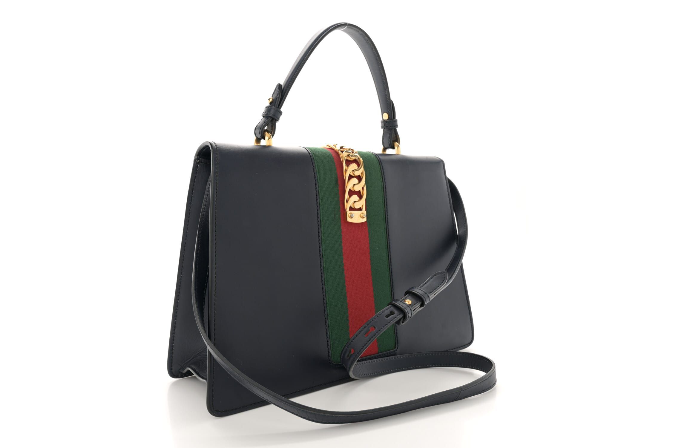 Gucci Calfskin Mini Sylvie Top Handle Bag Hibiscus Red -FINAL SALE NO RETURNS
