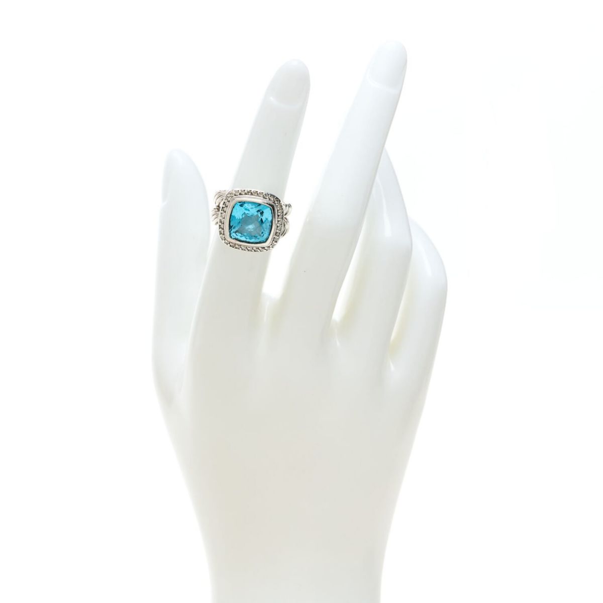 David Yurman Sterling Diamond Topaz Albion Ring -FINAL SALE NO RETURNS