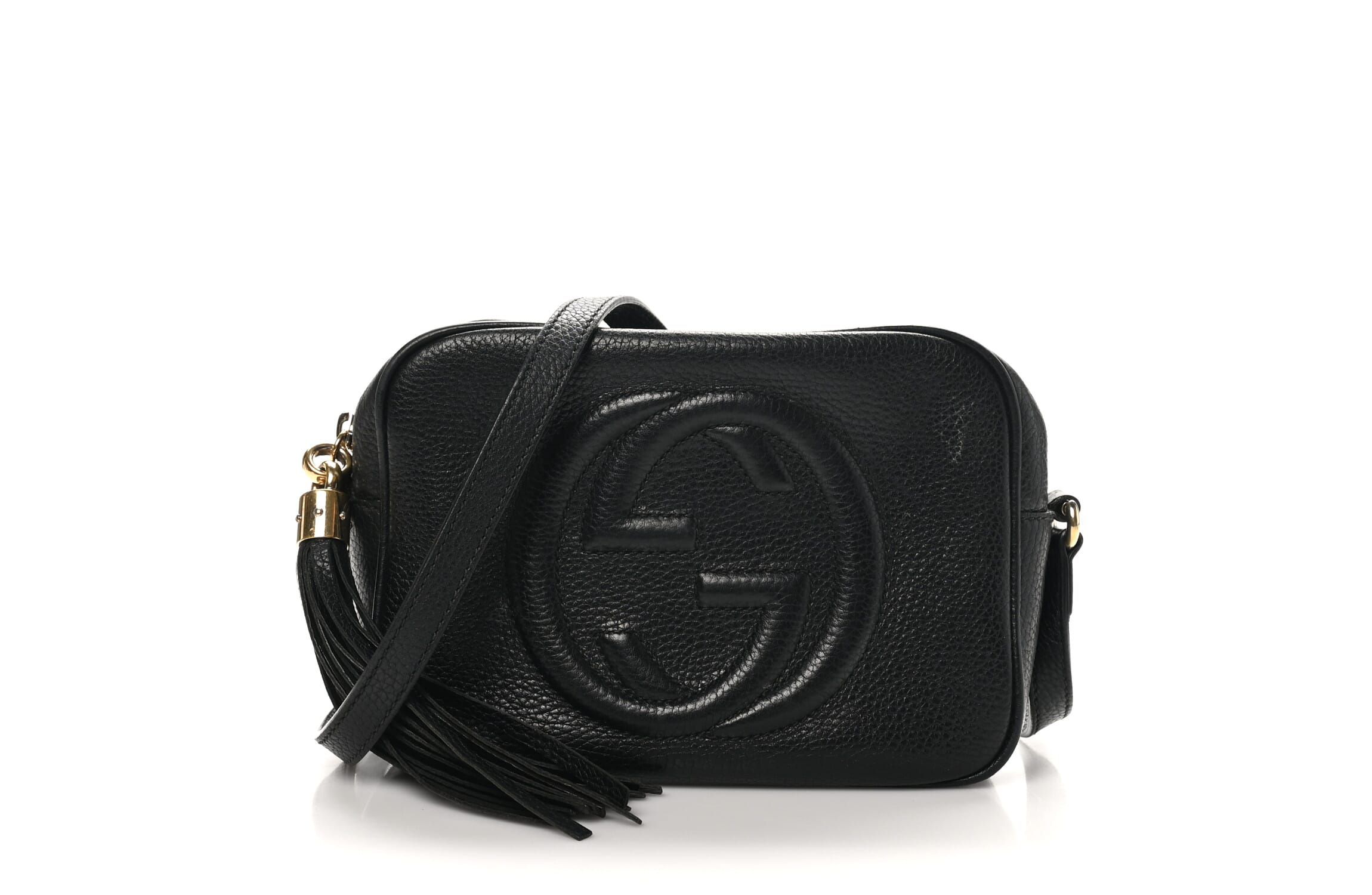 Gucci Pebbled Calfskin Small Soho Disco Bag Camelia -FINAL SALE NO RETURNS