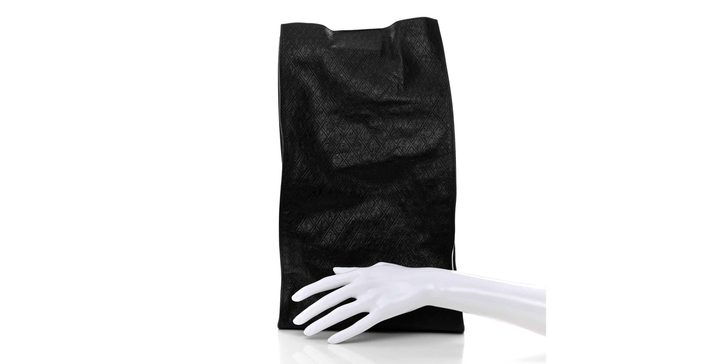 Saint Laurent Calfskin Monogram Deli Paper Bag Vintage Black -FINAL SALE NO RETURNS