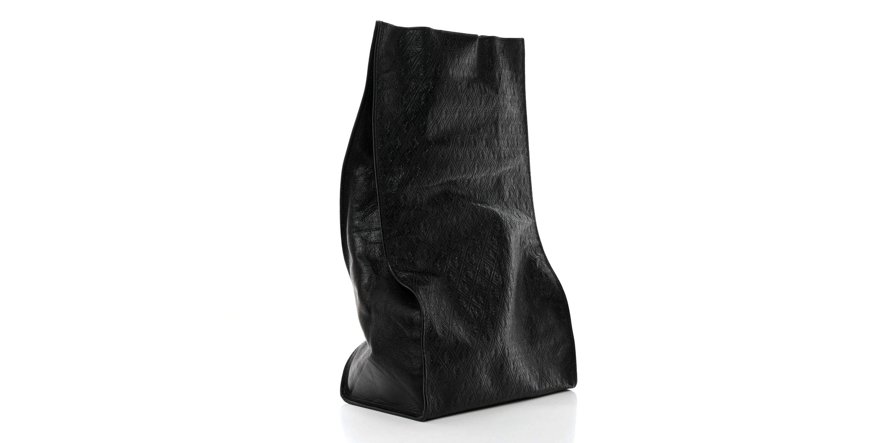 Saint Laurent Calfskin Monogram Deli Paper Bag Vintage Black -FINAL SALE NO RETURNS