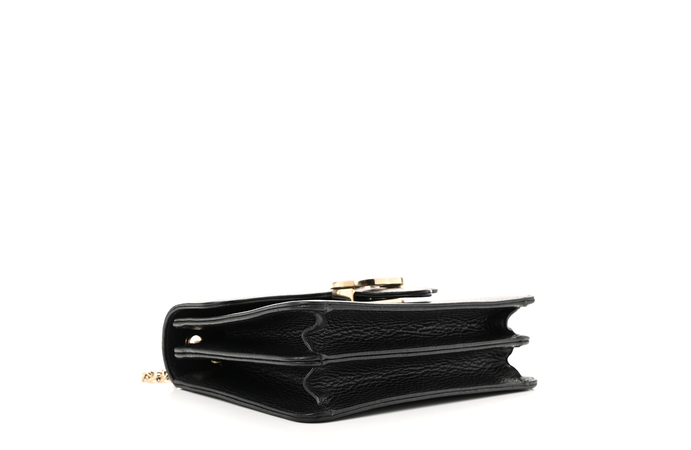 Gucci Dollar Calfskin Small Interlocking G Shoulder Bag Black -FINAL SALE NO RETURNS