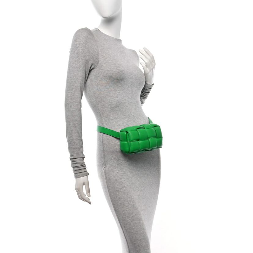 Bottega Veneta Nappa Maxi Intreccio Padded The Belt Cassette Bag Parakeet -FINAL SALE NO RETURNS