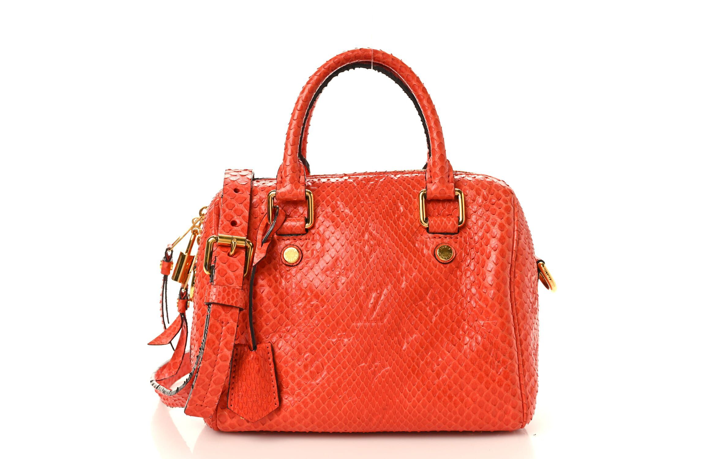 Louis Vuitton Snakeskin Embossed Monogram Speedy Bandouliere 20 Orient -FINAL SALE NO RETURNS
