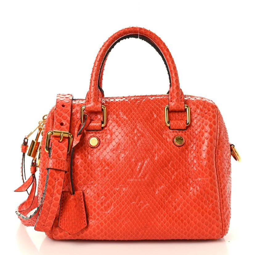 Louis Vuitton Snakeskin Embossed Monogram Speedy Bandouliere 20 Orient -FINAL SALE NO RETURNS