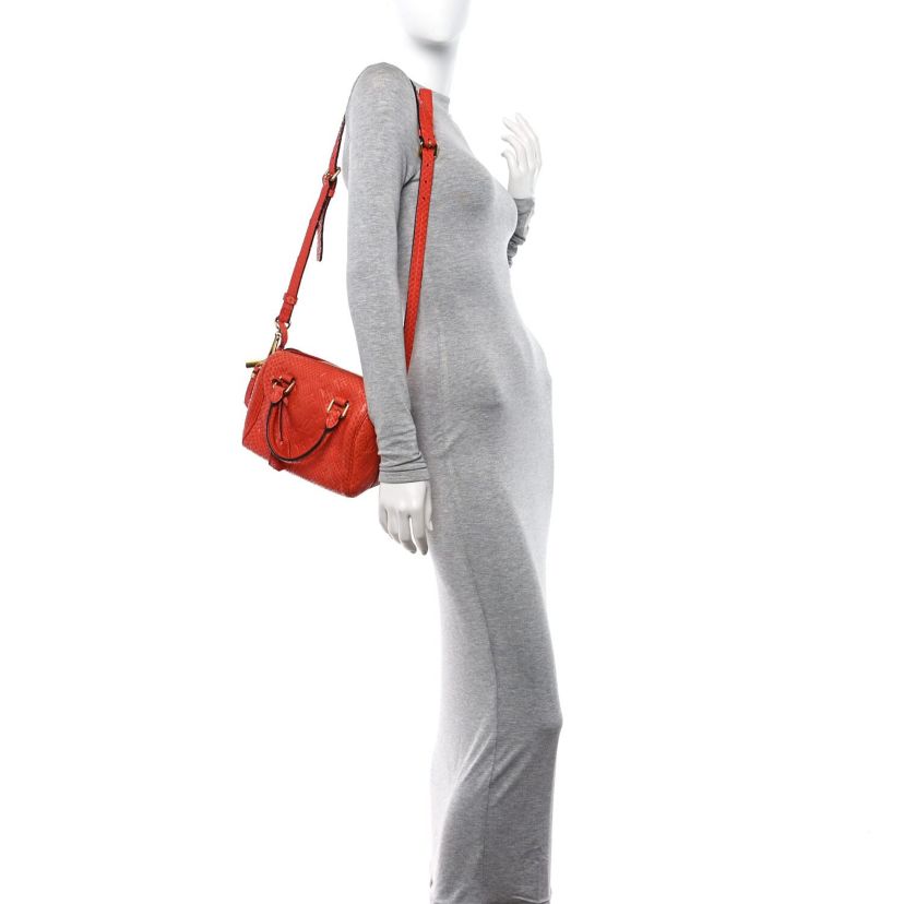 Louis Vuitton Snakeskin Embossed Monogram Speedy Bandouliere 20 Orient -FINAL SALE NO RETURNS