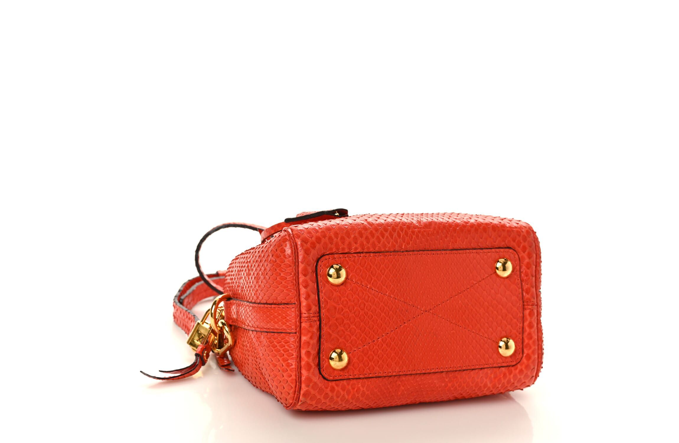 Louis Vuitton Snakeskin Embossed Monogram Speedy Bandouliere 20 Orient -FINAL SALE NO RETURNS