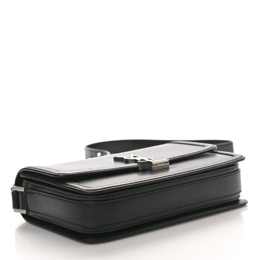 Saint Laurent Box Calfskin Monogram Medium Solferino Satchel Black -FINAL SALE NO RETURNS