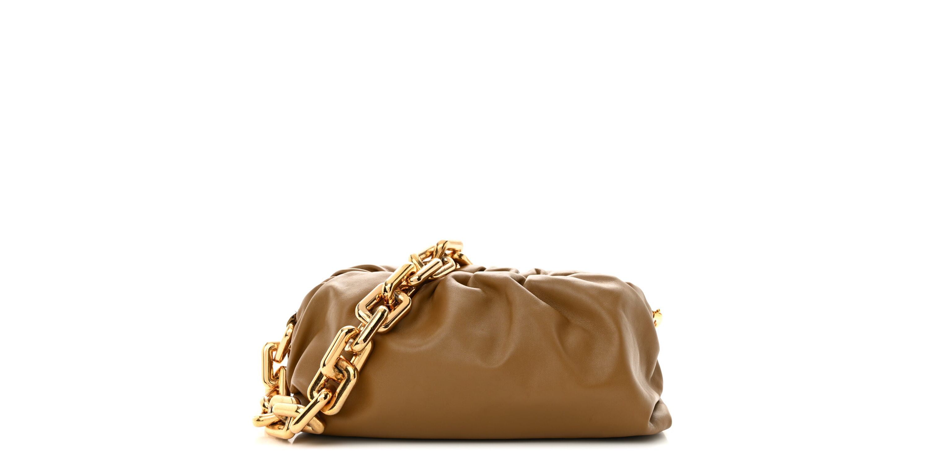 Bottega Veneta TCalfskin The Pouch Chain Cammello -FINAL SALE NO RETURNS