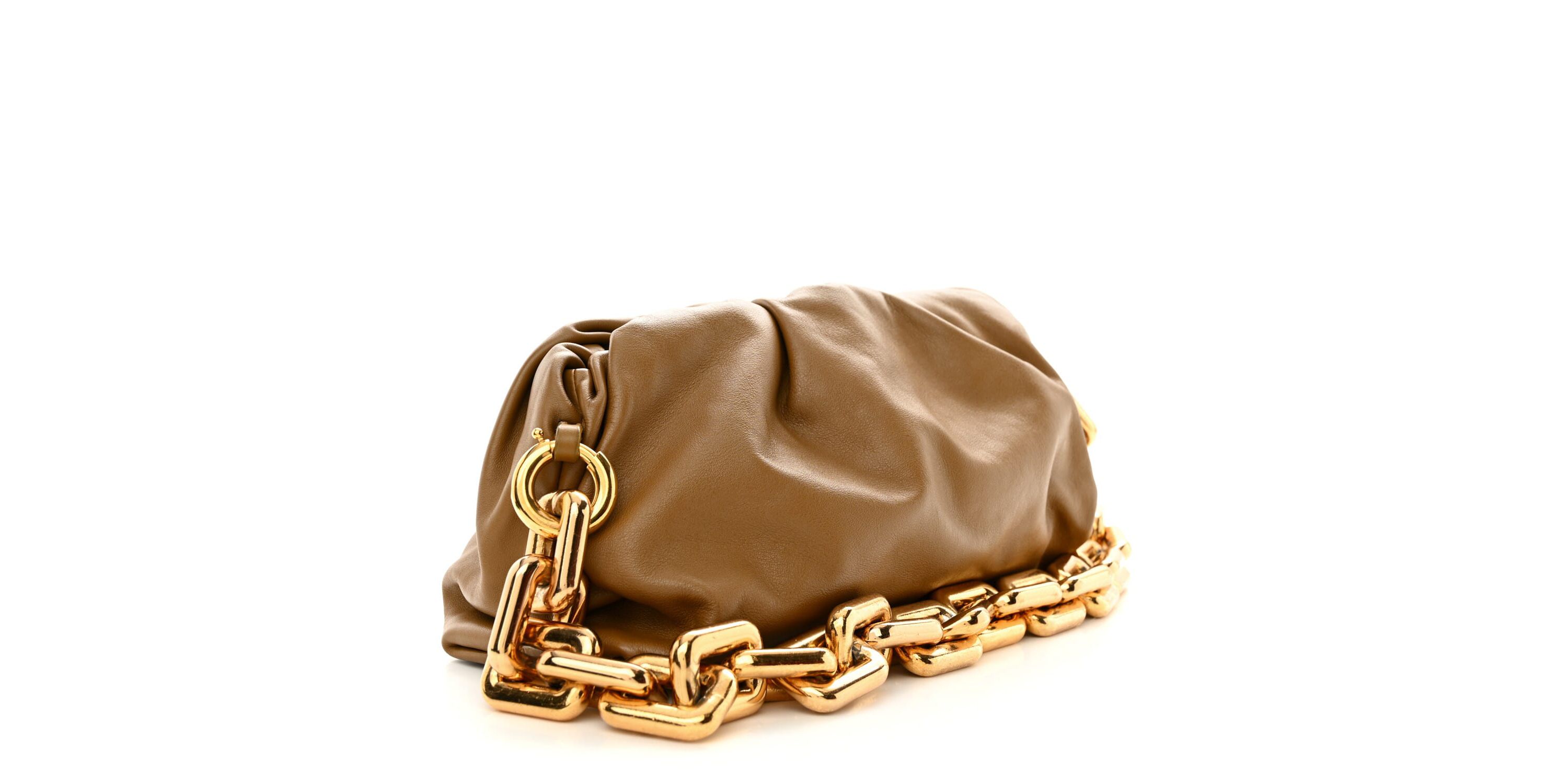 Bottega Veneta TCalfskin The Pouch Chain Cammello -FINAL SALE NO RETURNS