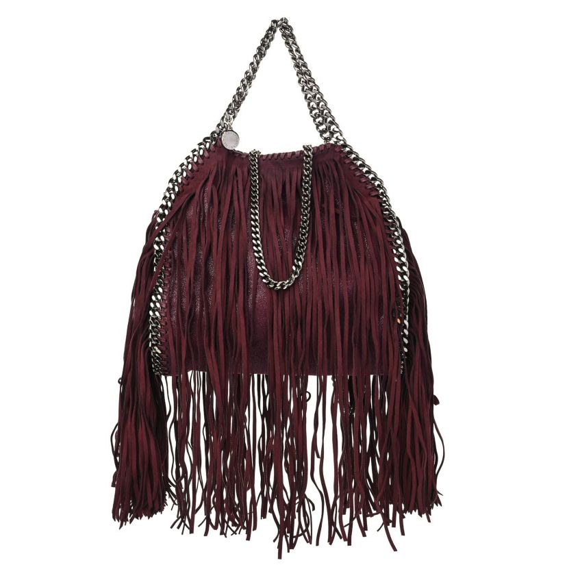 Stella McCartney Shaggy Deer Fringe Tiny Falabella Tote Plum -FINAL SALE NO RETURNS