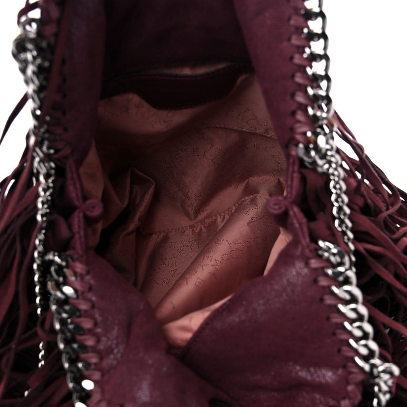 Stella McCartney Shaggy Deer Fringe Tiny Falabella Tote Plum -FINAL SALE NO RETURNS