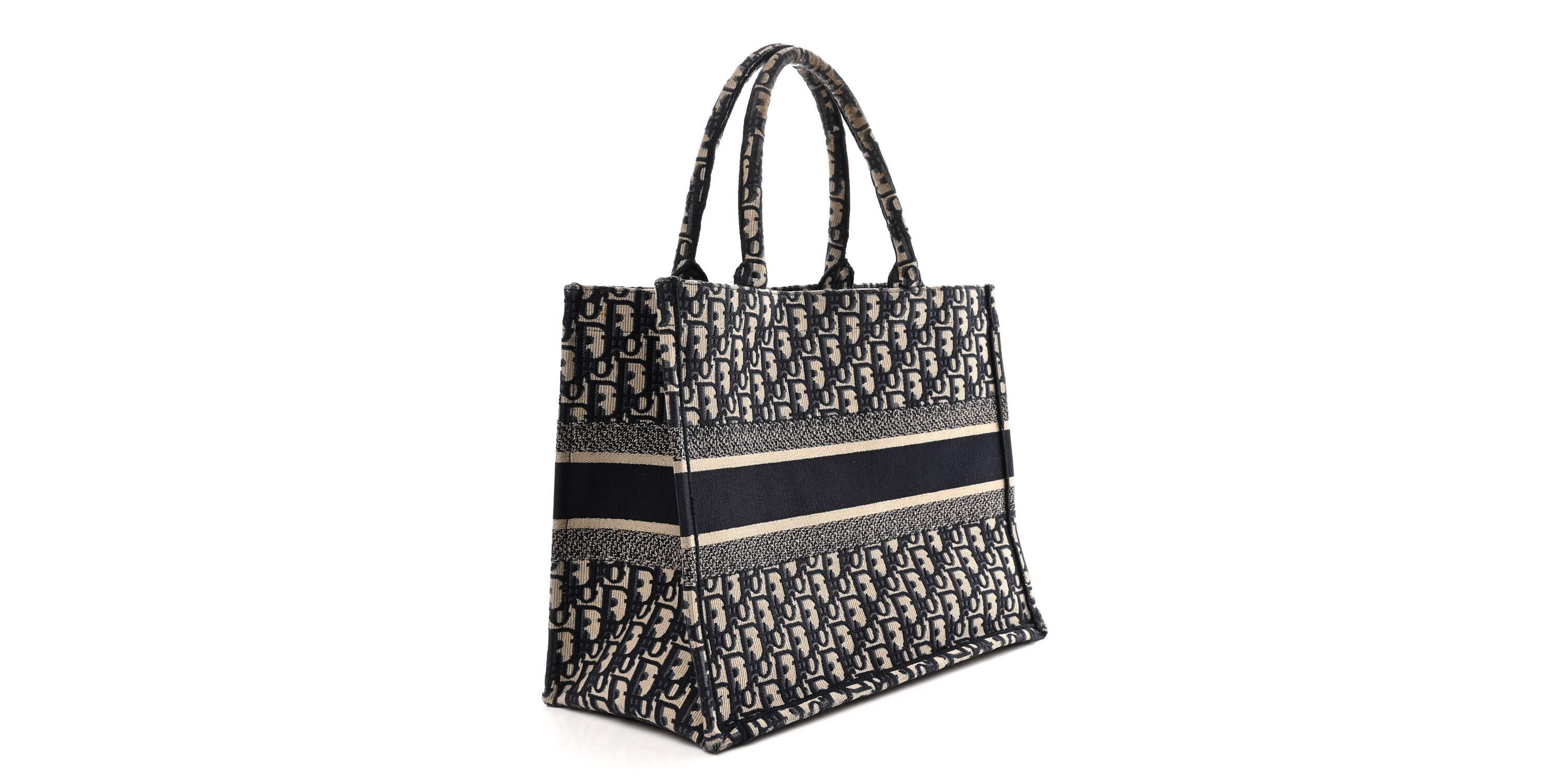 Dior Oblique Medium Book Tote Blue Multicolor -FINAL SALE NO RETURNS
