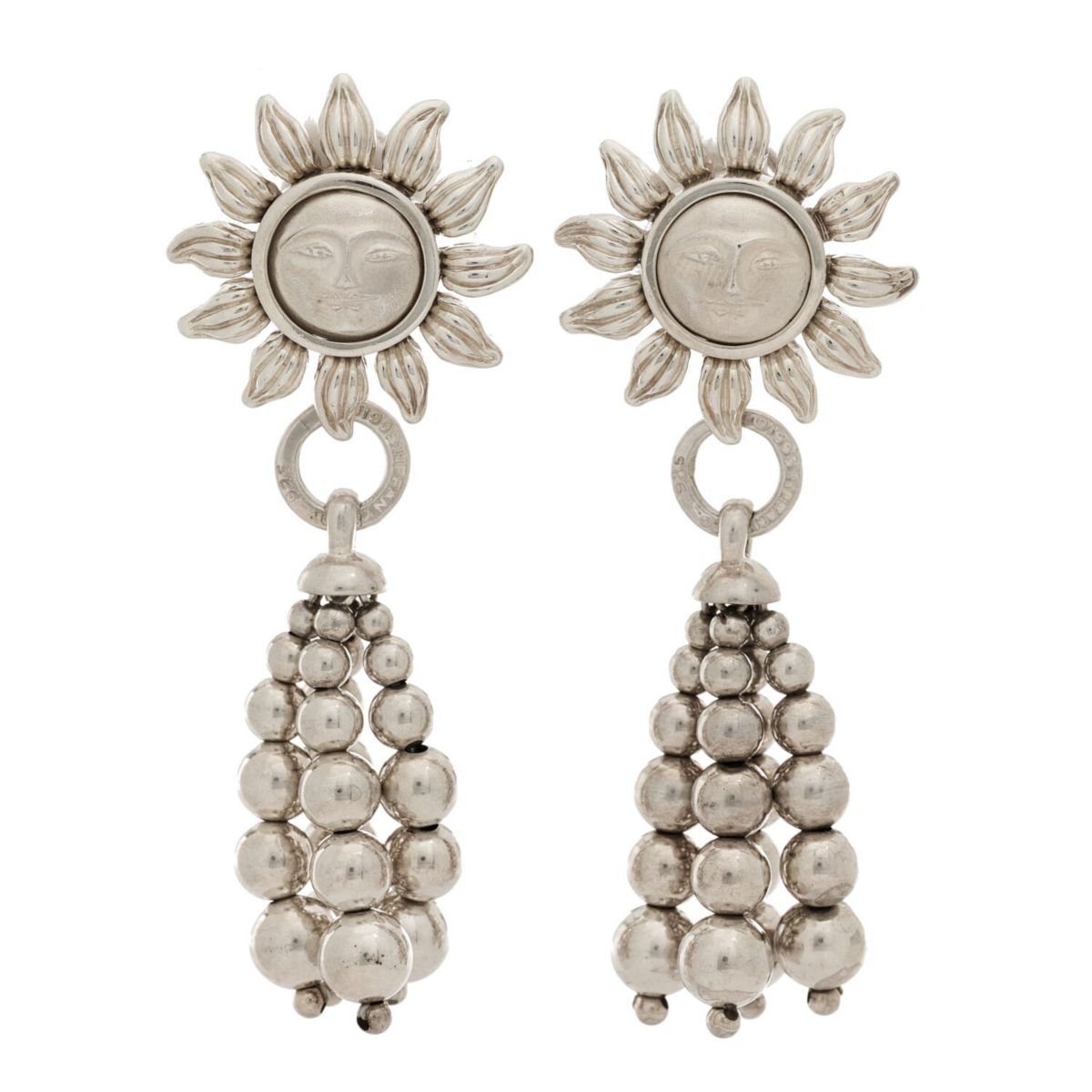 Tiffany Sterling Silver Sun Tassel Drop Clip-On Earrings -FINAL SALE NO RETURNS
