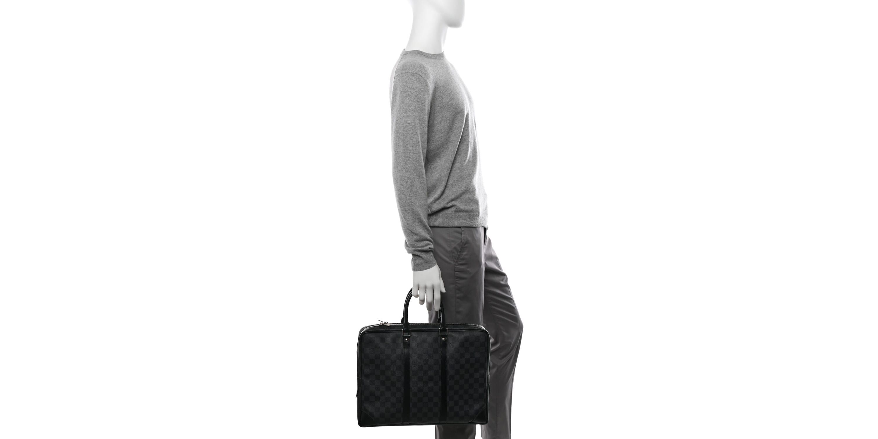 Louis Vuitton Porte-Documents Voyage no strap Damier Graphite Black Tote Bag -FINAL SALE NO RETURNS