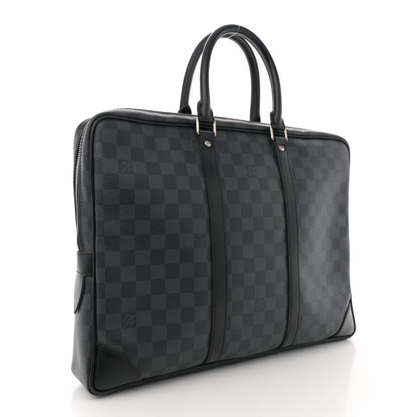 Louis Vuitton Porte-Documents Voyage no strap Damier Graphite Black Tote Bag -FINAL SALE NO RETURNS