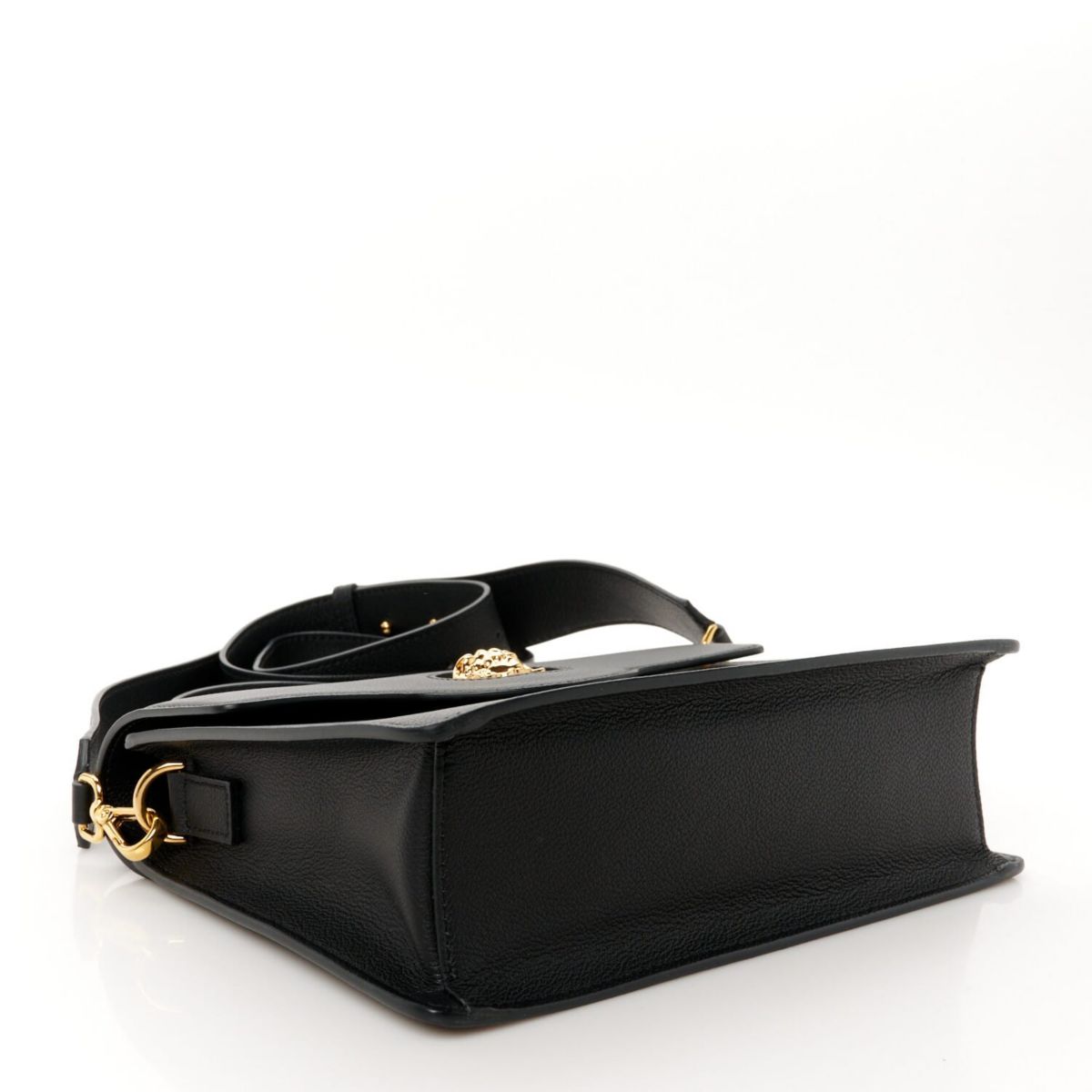 Versace Grained Calfskin La Medusa Mini Top Handle Tote Black -FINAL SALE NO RETURNS