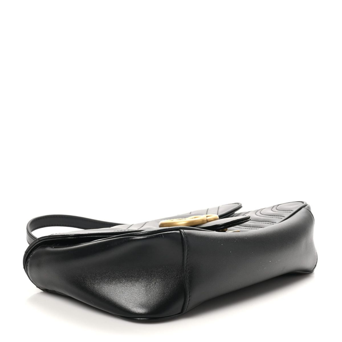 Gucci Calfskin Matelasse Small GG Marmont Shoulder Bag Black -FINAL SALE NO RETURNS