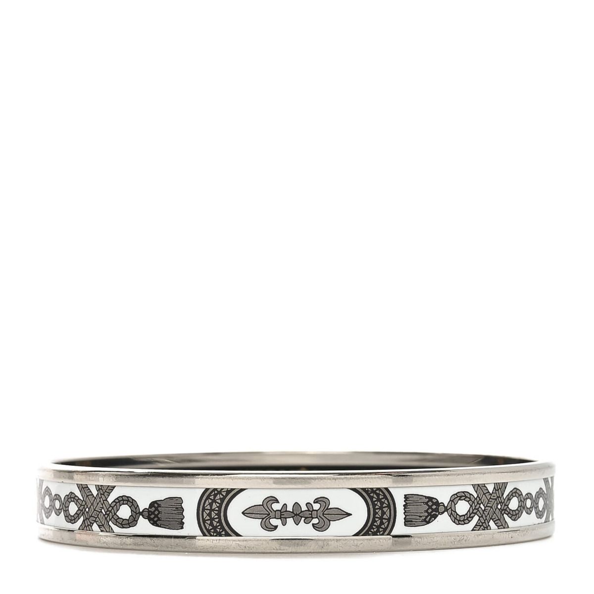 Hermes Enamel Printed Narrow Grand Apparat Bracelet Black -FINAL SALE NO RETURNS