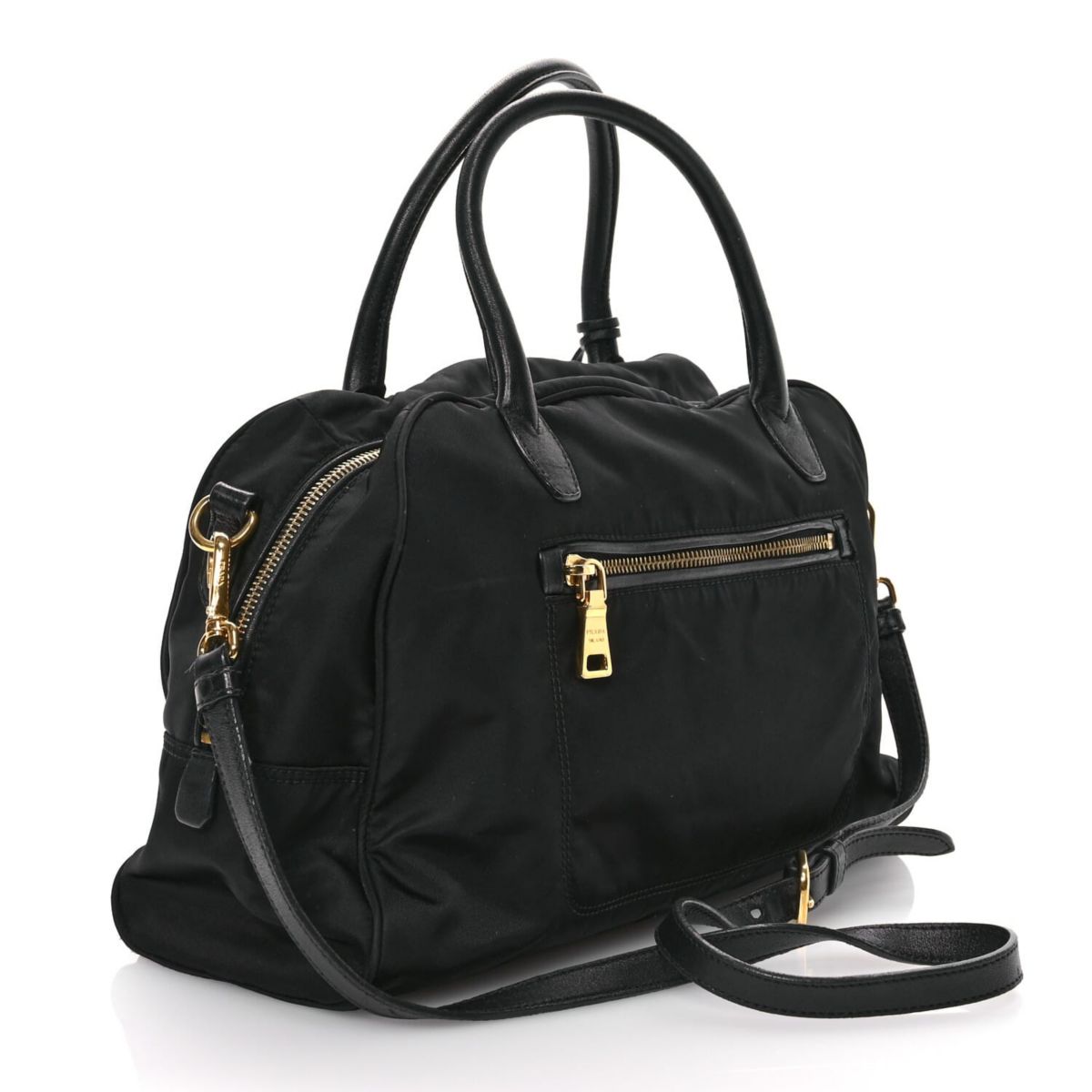 Prada Tessuto Nylon Soft Calf Tote Black -FINAL SALE NO RETURNS