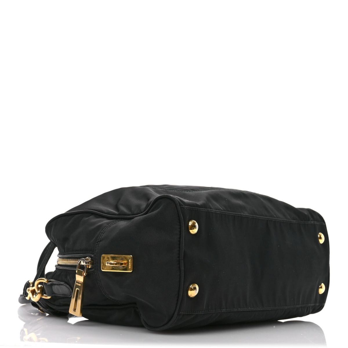 Prada Tessuto Nylon Soft Calf Tote Black -FINAL SALE NO RETURNS