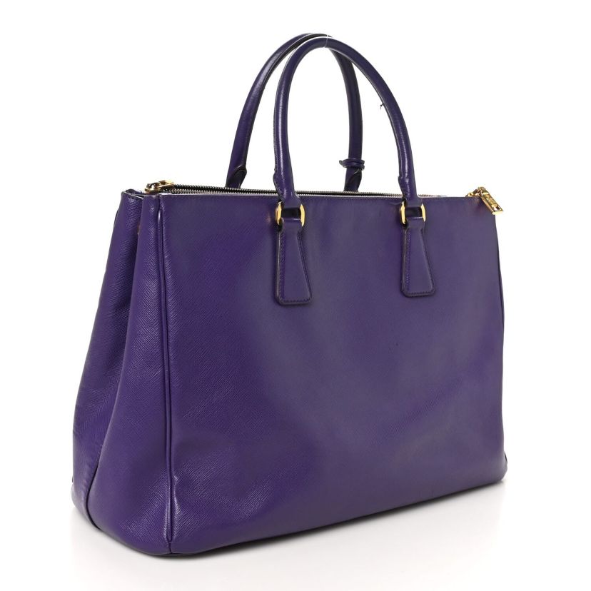 Prada Saffiano Large Galleria Double Zip Tote Viola -FINAL SALE NO RETURNS