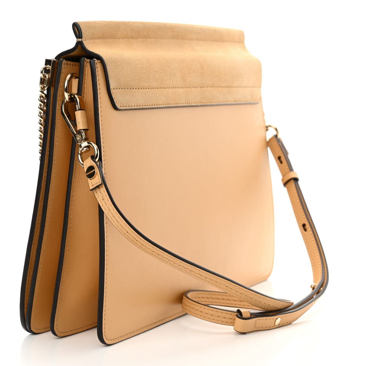 Chloe Suede Calfskin Medium Faye Shoulder Bag Misty Beige -FINAL SALE NO RETURNS