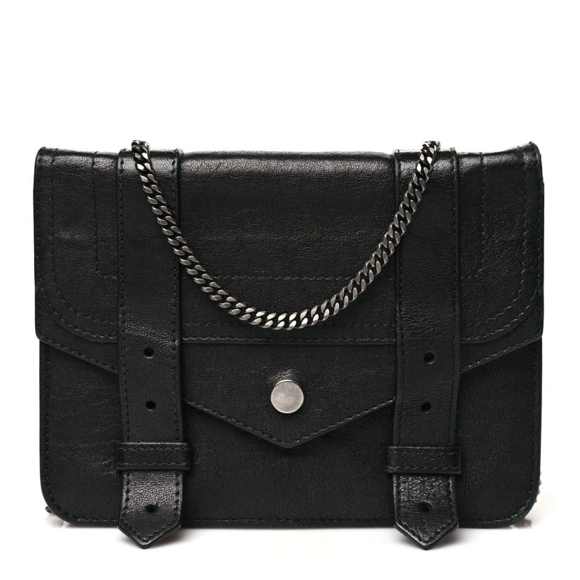 Proenza Schouler Lambskin Large PS1 Chain Wallet Black -FINAL SALE NO RETURNS