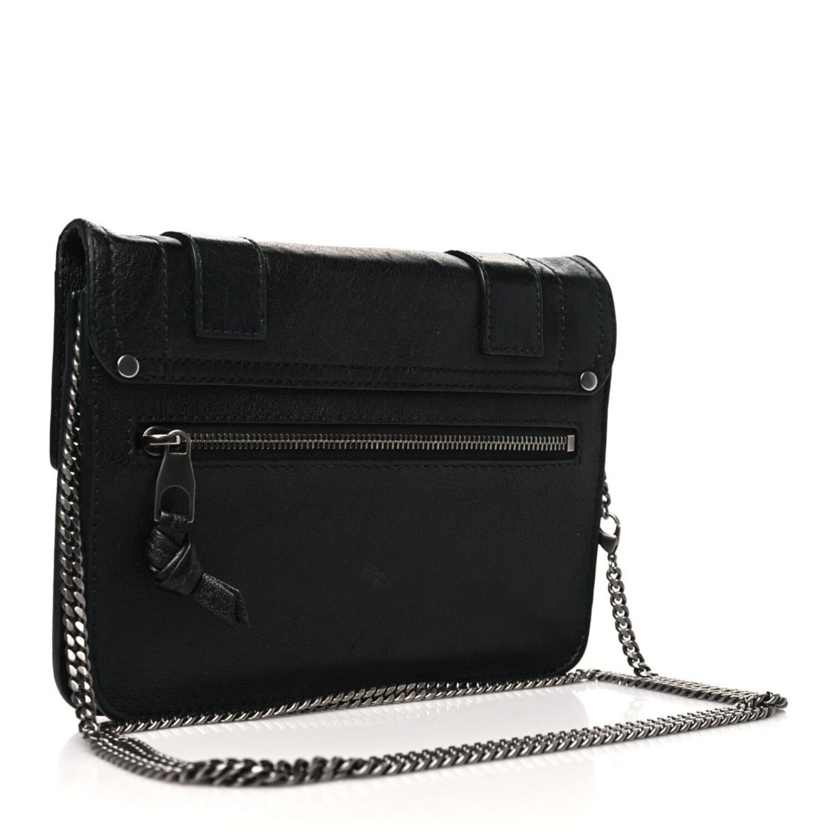 Proenza Schouler Lambskin Large PS1 Chain Wallet Black -FINAL SALE NO RETURNS