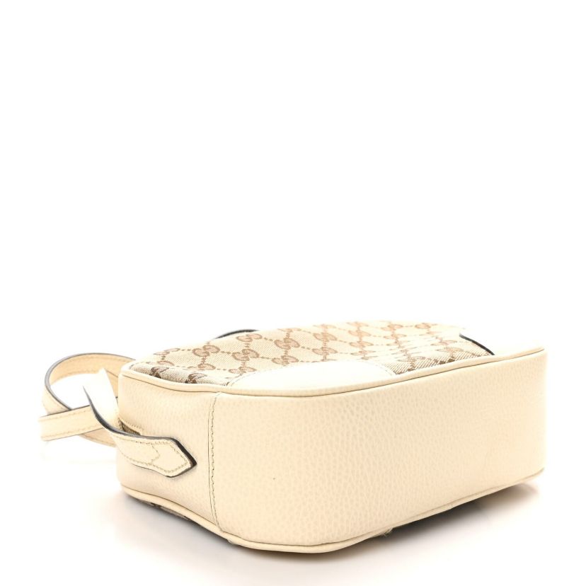 Gucci Monogram Dollar Calfskin Mini Bree Messenger Bag Beige Ebony Avoire -FINAL SALE NO RETURNS