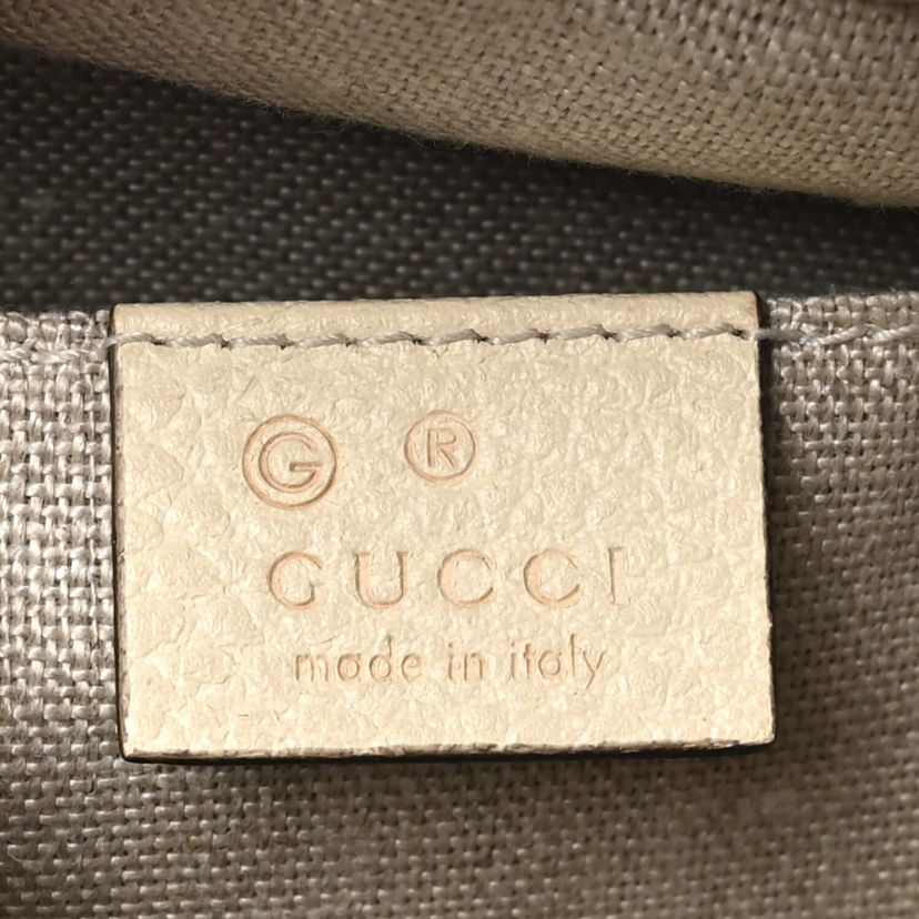 Gucci Monogram Dollar Calfskin Mini Bree Messenger Bag Beige Ebony Avoire -FINAL SALE NO RETURNS