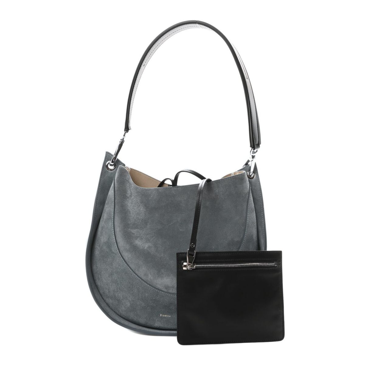 Proenza Schouler Suede Arch Shoulder Bag Faded Turquoise -FINAL SALE NO RETURNS