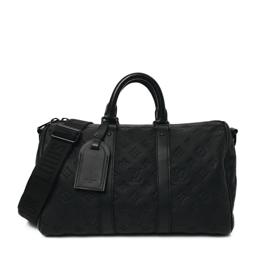 Louis Vuitton Monogram Taurillon Keepall Bandouliere 35 Black -FINAL SALE NO RETURNS