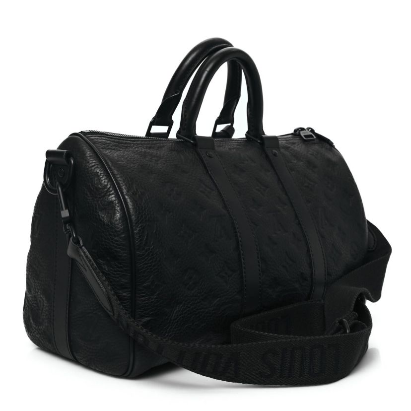 Louis Vuitton Monogram Taurillon Keepall Bandouliere 35 Black -FINAL SALE NO RETURNS