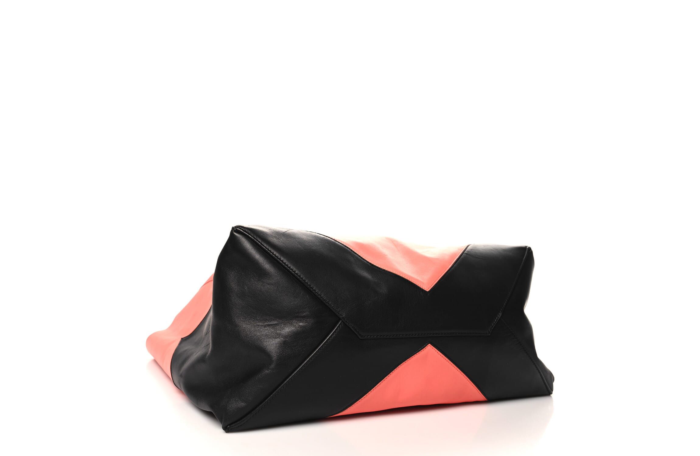 Celine Lambskin Horizontal Bi-Color Coeur Cabas Flamingo Black -FINAL SALE NO RETURNS