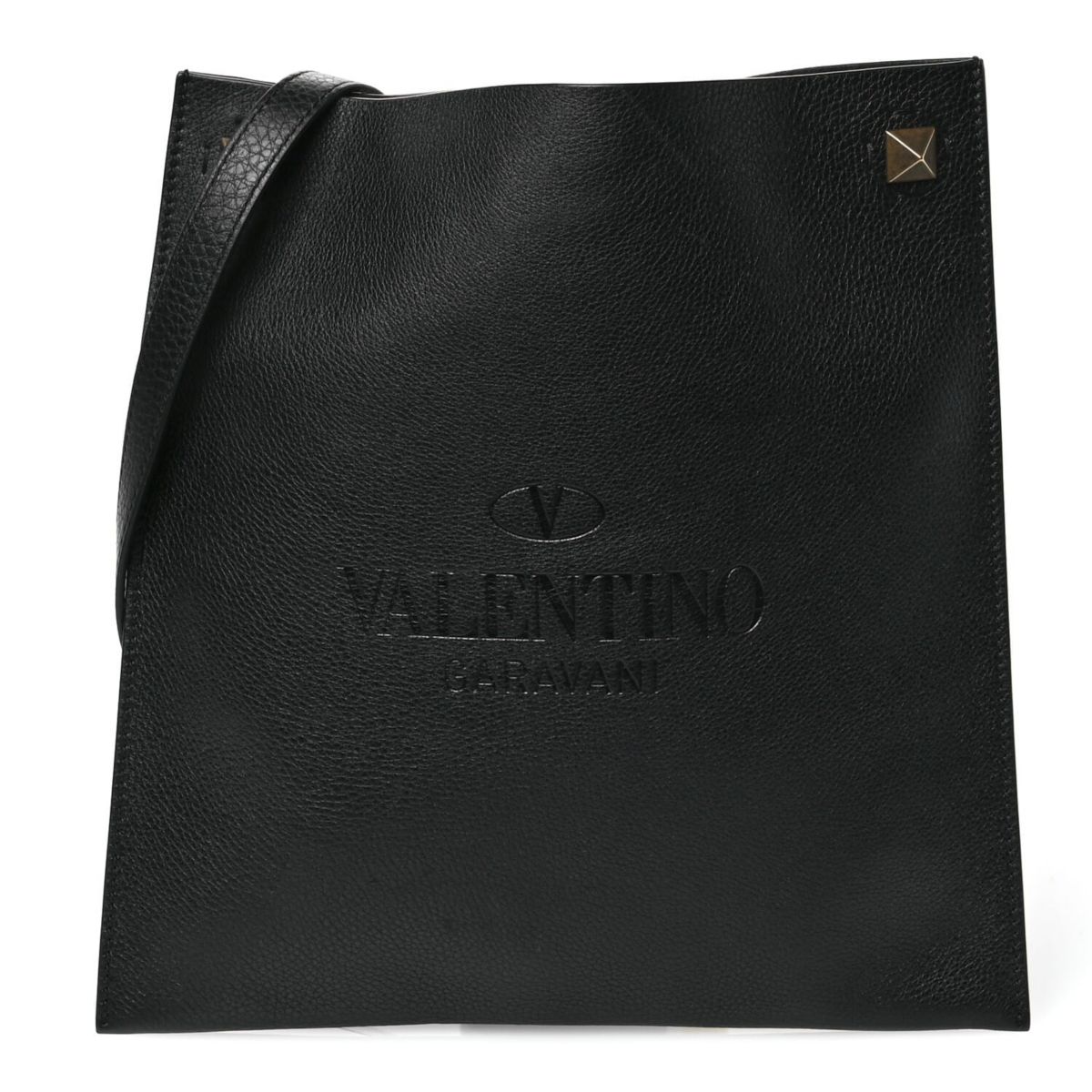 Valentino Garavani Pebbled Calfskin Identity Crossbody Black -FINAL SALE NO RETURNS