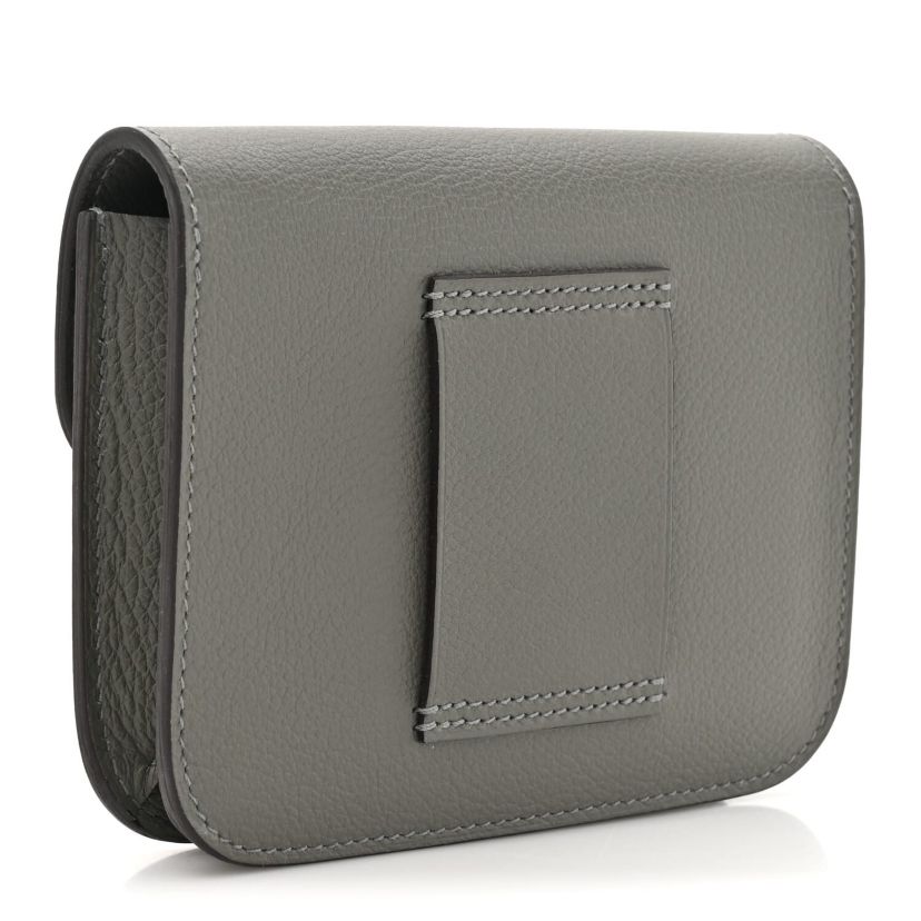 Hermes Evercolor Constance Slim Wallet Gris Meyer -FINAL SALE NO RETURNS