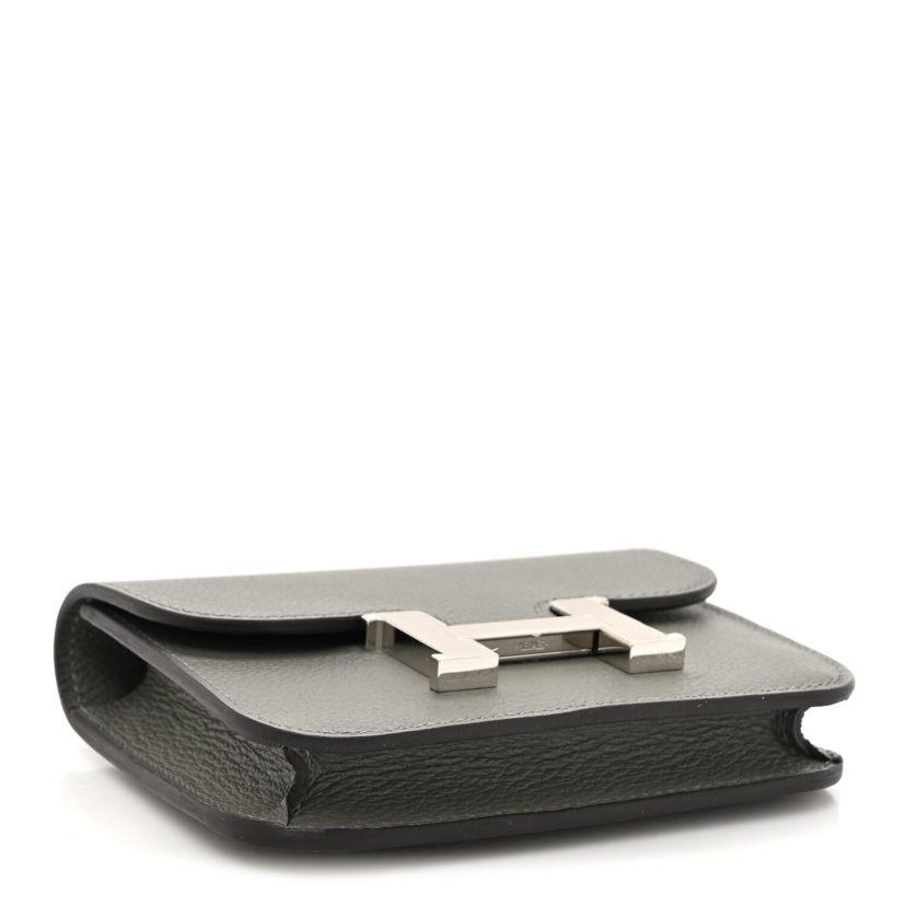 Hermes Evercolor Constance Slim Wallet Gris Meyer -FINAL SALE NO RETURNS