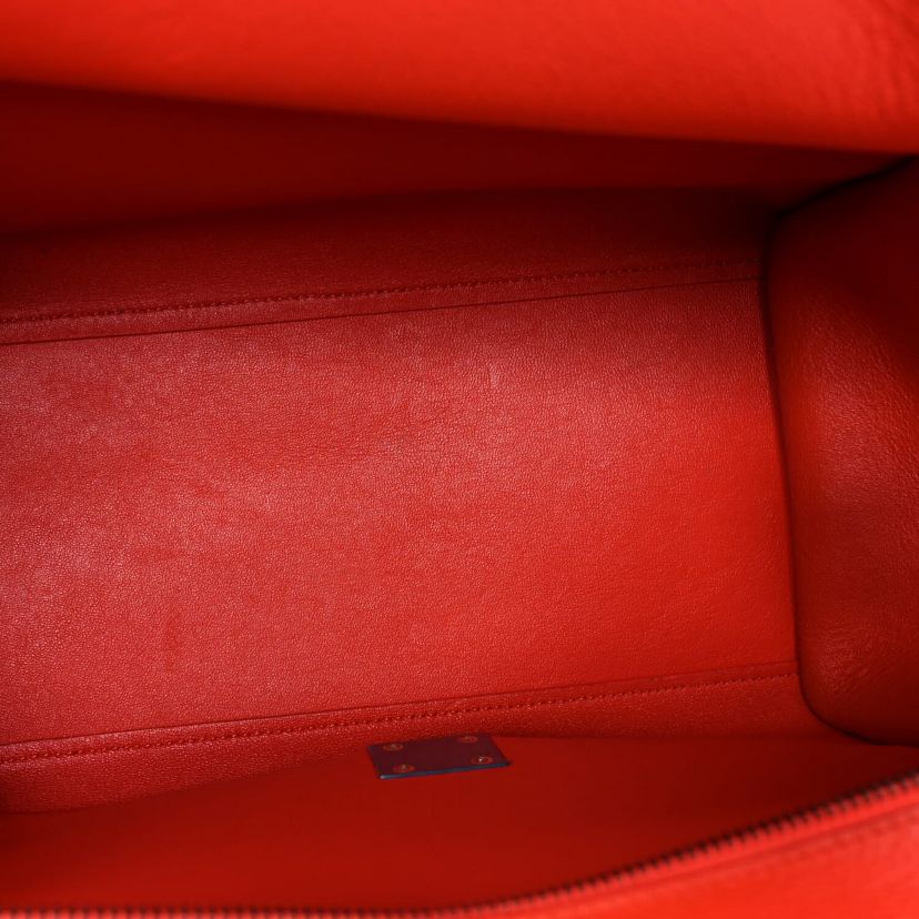 Celine Drummed Calfskin Suede Medium Trapeze Vermillion -FINAL SALE NO RETURNS