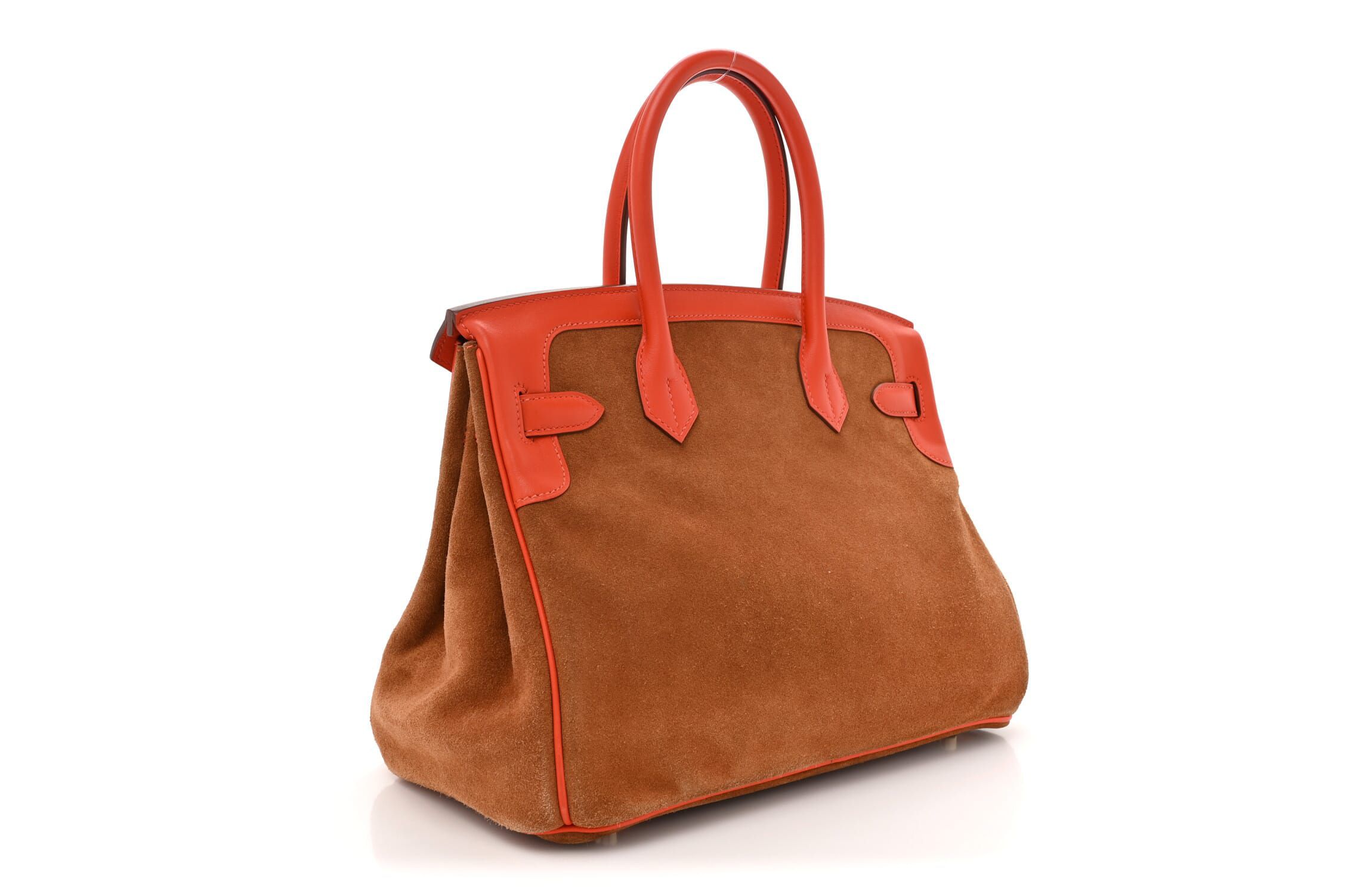 Hermes Veau Doblis Swift Grizzly Birkin 30 Chamois Capucine -FINAL SALE NO RETURNS