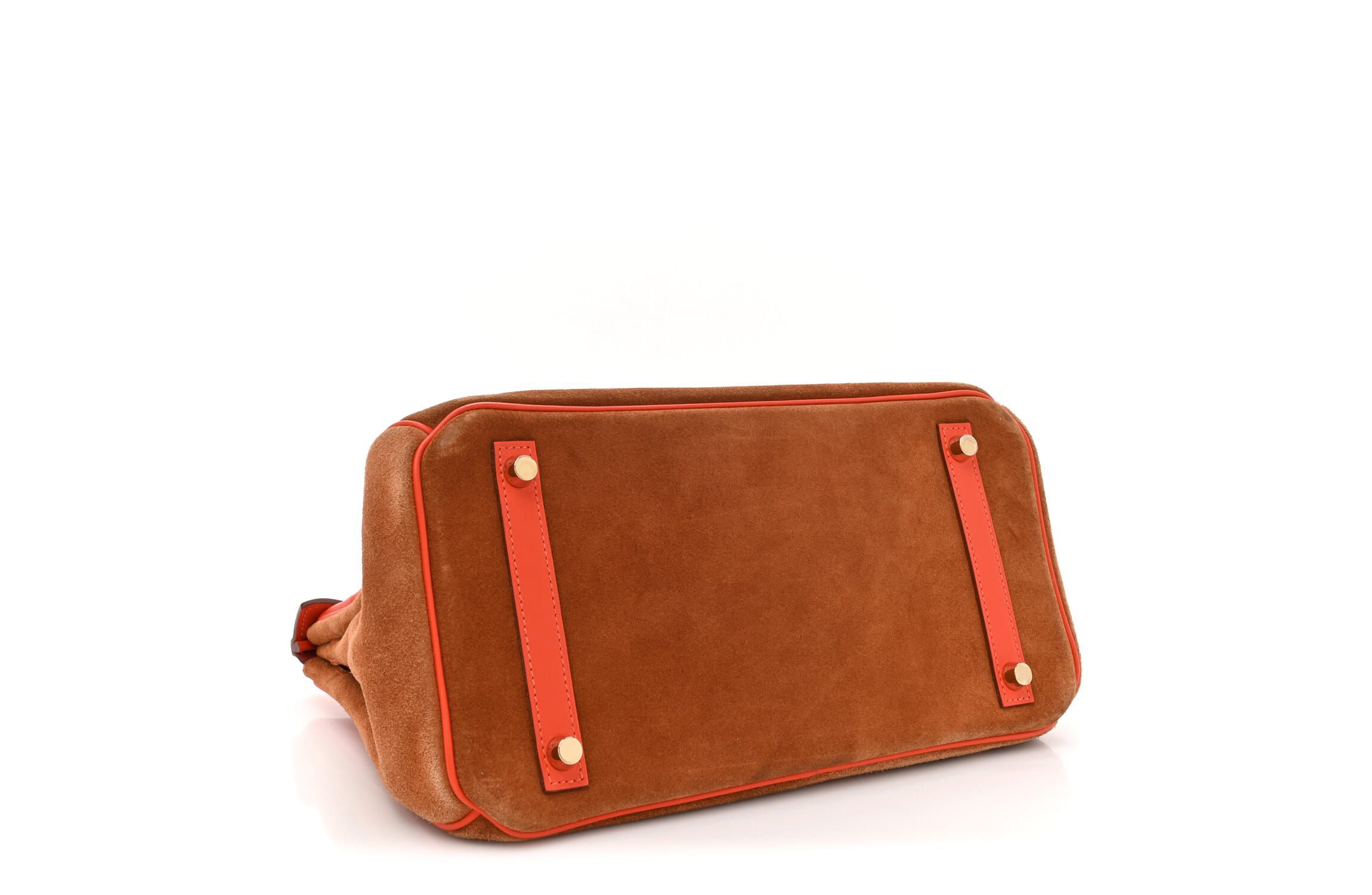 Hermes Veau Doblis Swift Grizzly Birkin 30 Chamois Capucine -FINAL SALE NO RETURNS