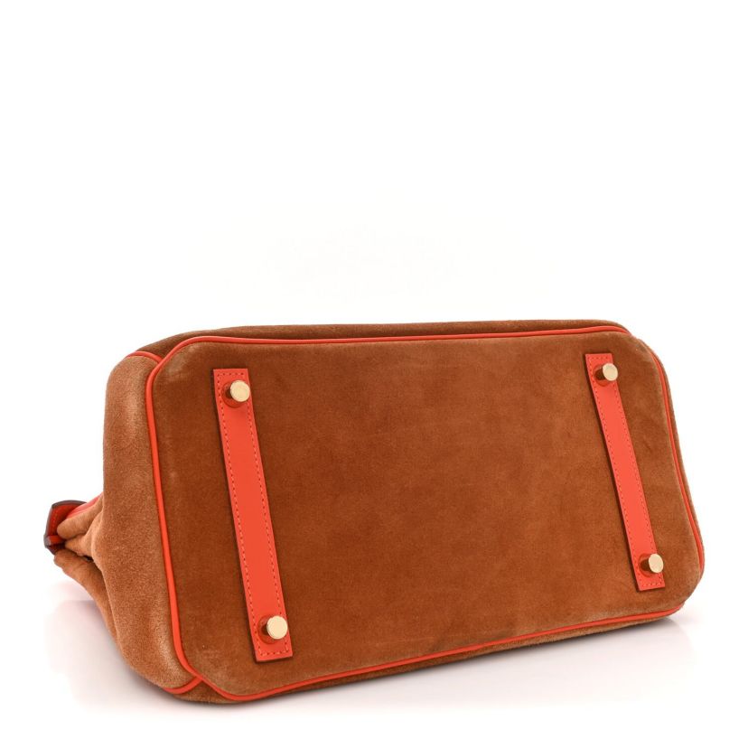 Hermes Veau Doblis Swift Grizzly Birkin 30 Chamois Capucine -FINAL SALE NO RETURNS