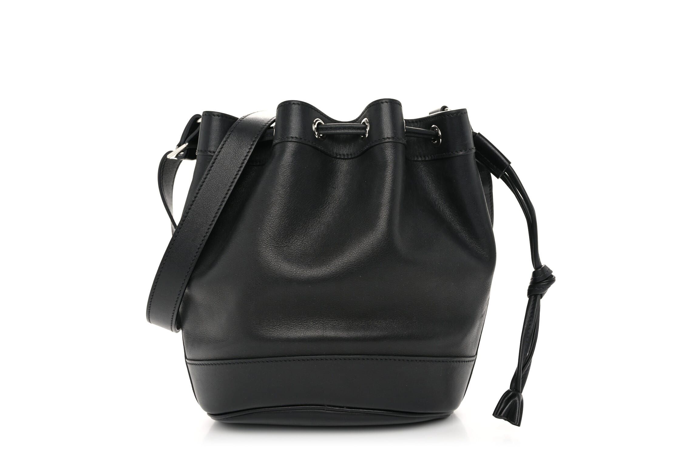 Hermes Evergrain Market Drawstring Bag 28 Black -FINAL SALE NO RETURNS