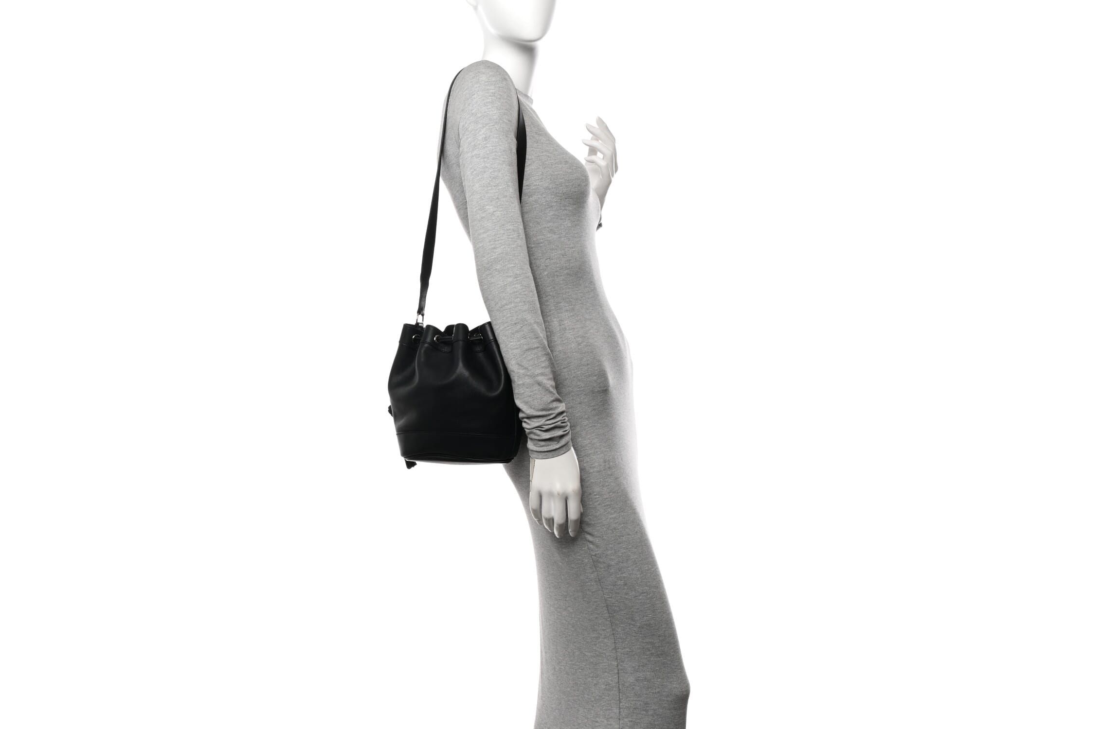 Hermes Evergrain Market Drawstring Bag 28 Black -FINAL SALE NO RETURNS