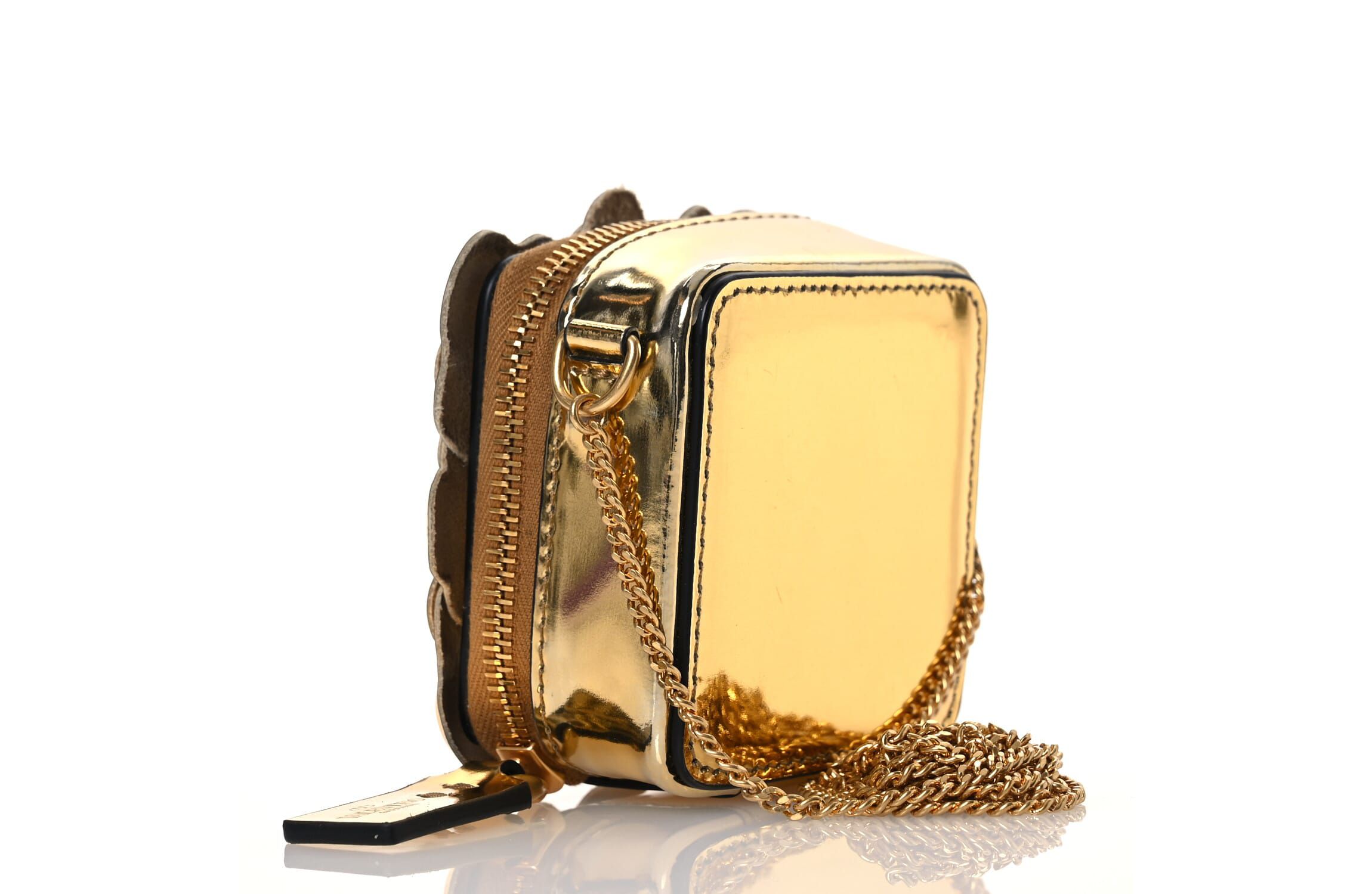 Valentino Garavani Metallic Nappa Atelier 03 Rose Edition Mini Chain Crossbody Antique Brass -FINAL SALE NO RETURNS