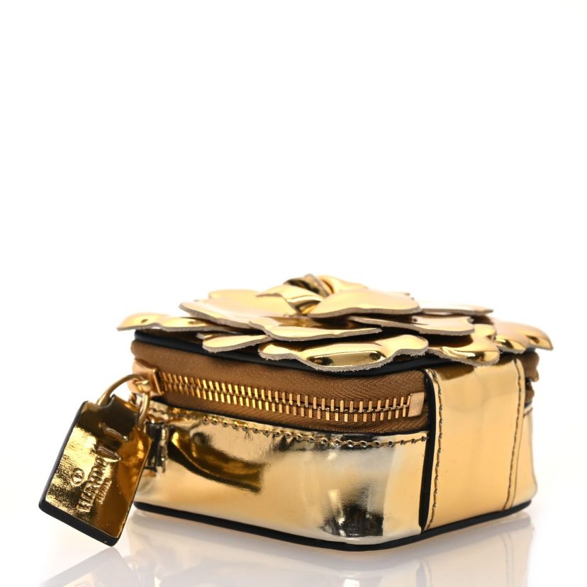 Valentino Garavani Metallic Nappa Atelier 03 Rose Edition Mini Chain Crossbody Antique Brass -FINAL SALE NO RETURNS